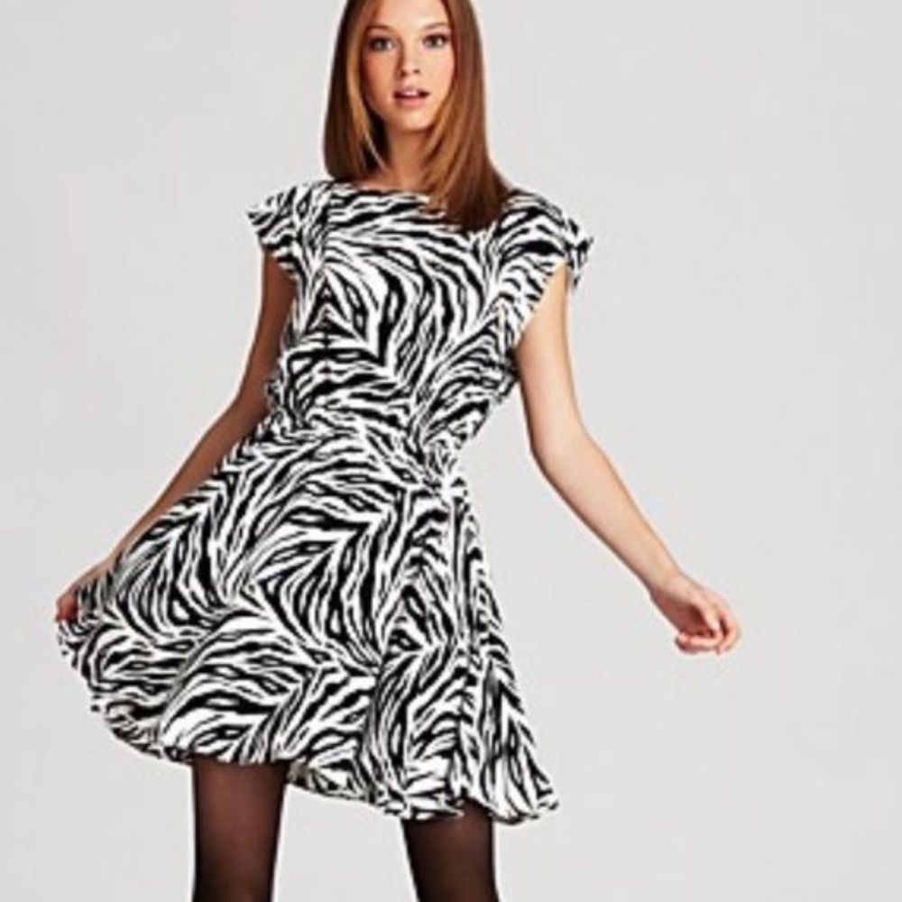 Alice + Olivia Matilda Stretch Silk Animal Dress M
